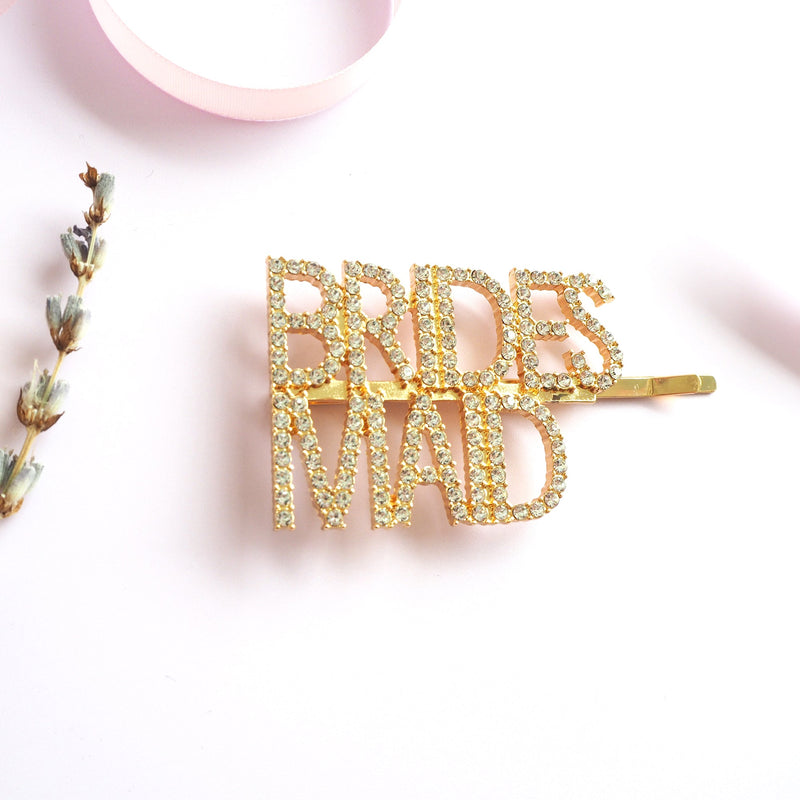Bridesmaid Bobby Pin, Bridesmaid Hair Slide - Pink Positive