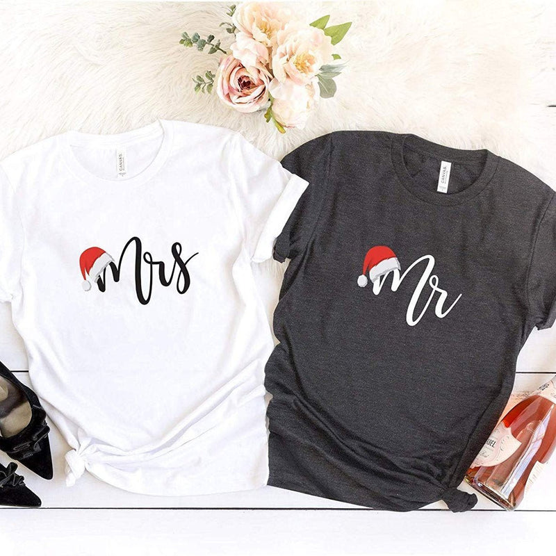 Christmas as Mr and Mrs Shirt | First Christmas as Mr Mrs Bride Groom Shirts