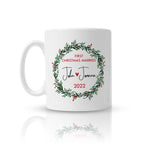 First Christmas Married as Mr and Mrs Mug - Pink Positive