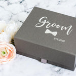 Groom Gift Box Personalised with Wedding Date - Pink Positive