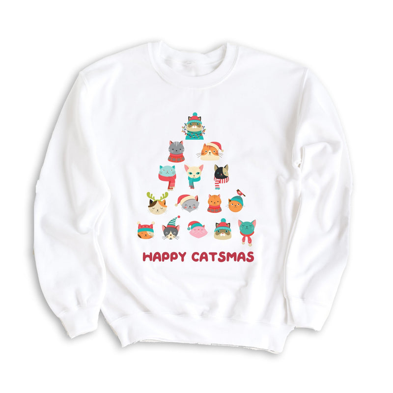Happy Catsmas | Cat Lover Christmas Sweatshirt - Pink Positive