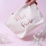 Honeymoon Mr & Mrs Wash Bags | Personalised Gift with Names for Newly Weds - Pink Positive