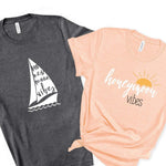 Honeymoon Vibes Groom and Bride Shirt T-shirt Set - Pink Positive