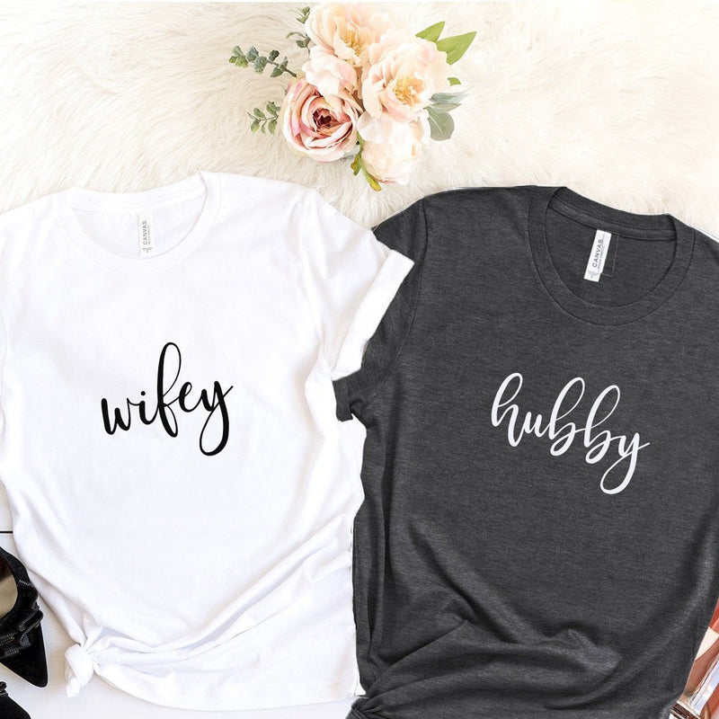 Hubby Wifey Honeymoon Shirts - Pink Positive