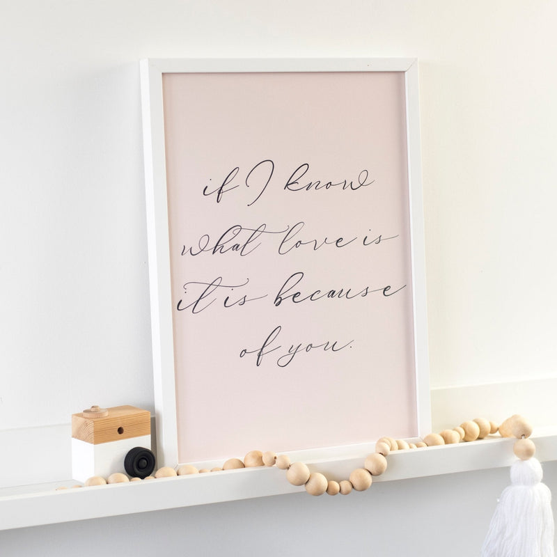 If I Know What Love Is Calligraphy Print