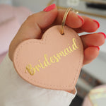 Bridesmaid Pink Leather Looking Keyring Bag Charm