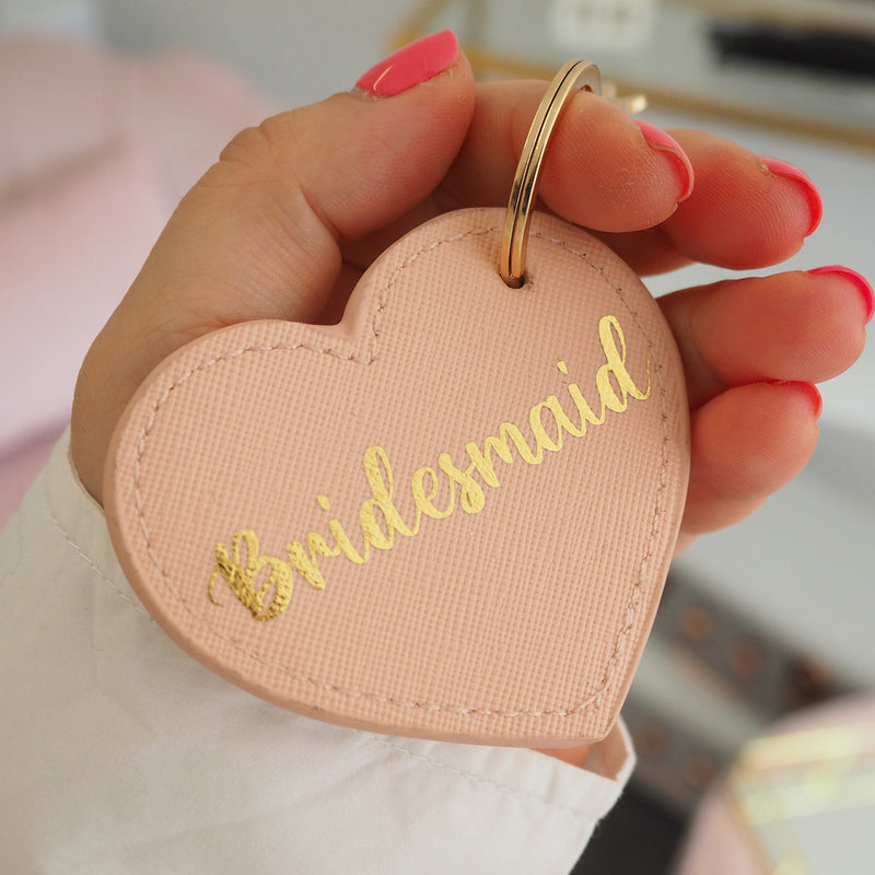 Bridesmaid Pink Leather Looking Keyring Bag Charm