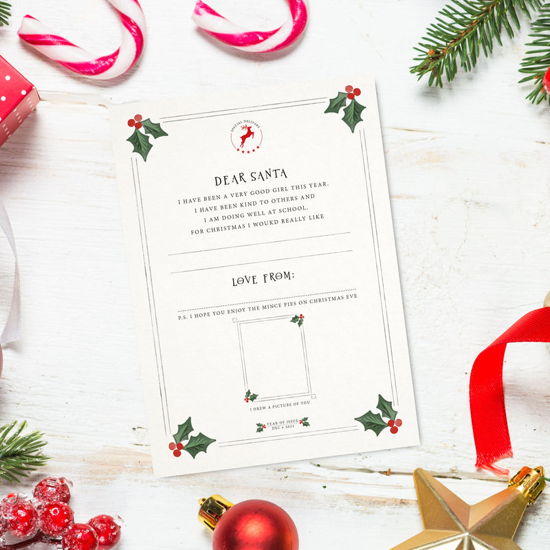 Letter to Santa and Nice List Certificate Set | Instant Download