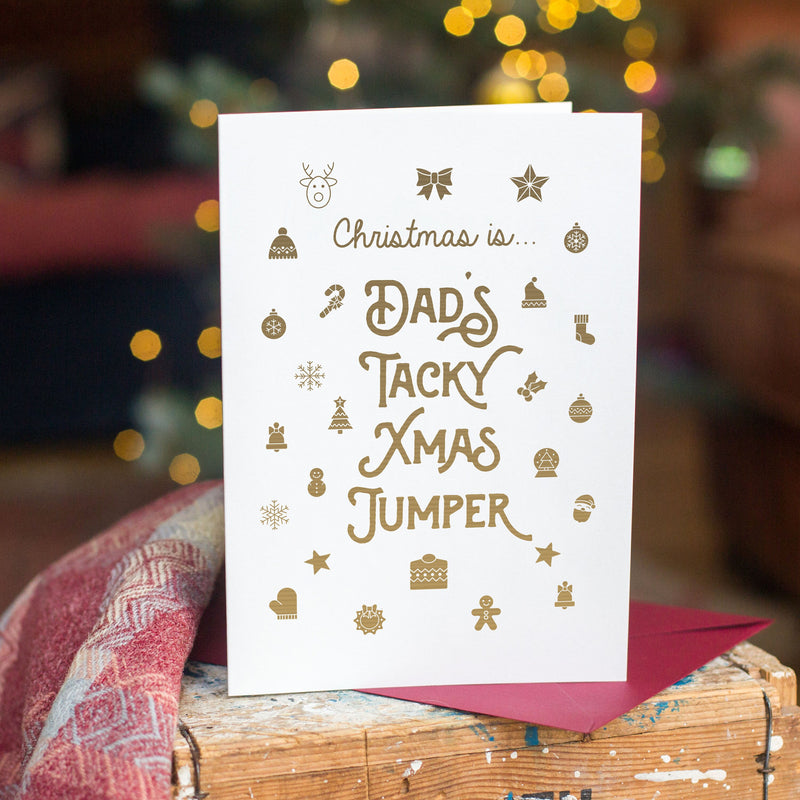 Personalised Christmas Card For Dad, Funny Christmas Card Father