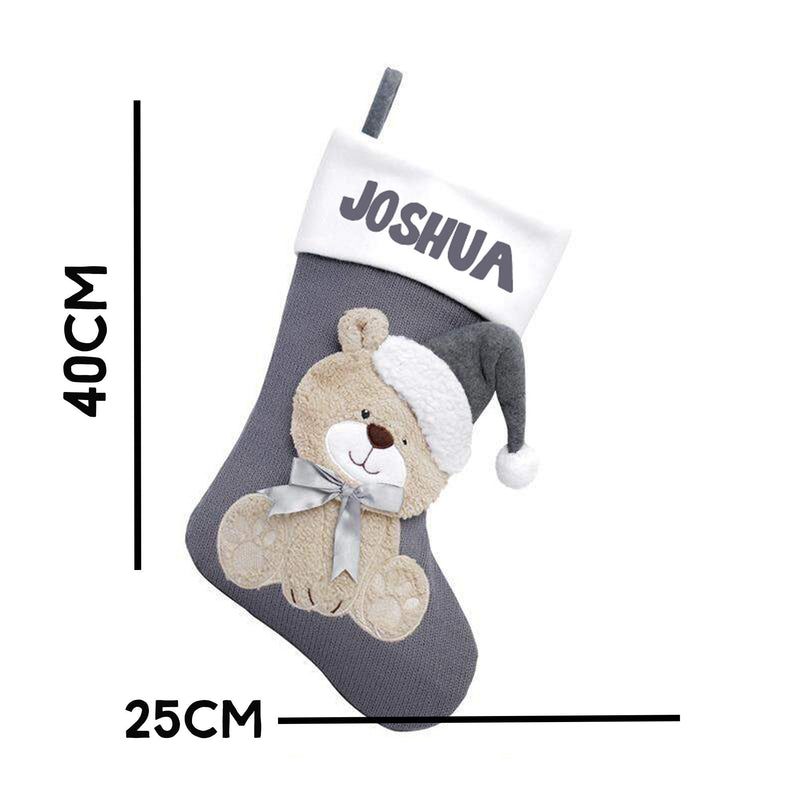 Children's Christmas Stocking Plush With Pop Up Teddy and Personalised Name | Christmas Eve Stocking for Kids Personalised