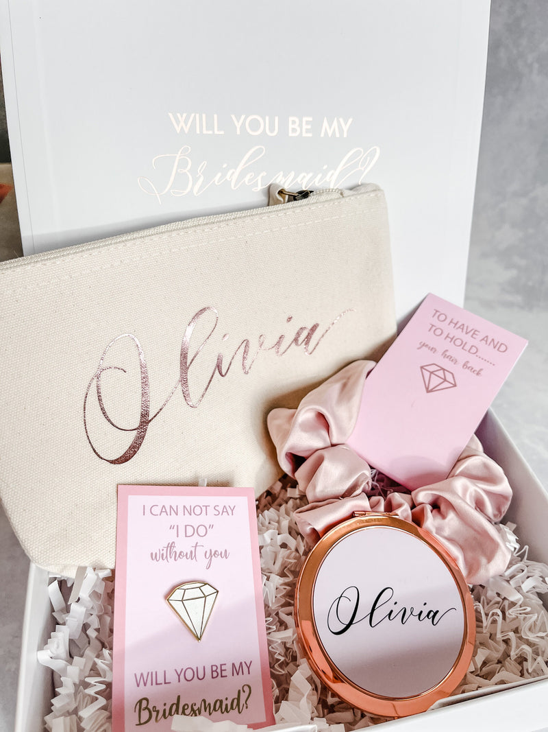 Will you be my Bridesmaid Proposal Filled Gift Box Pink