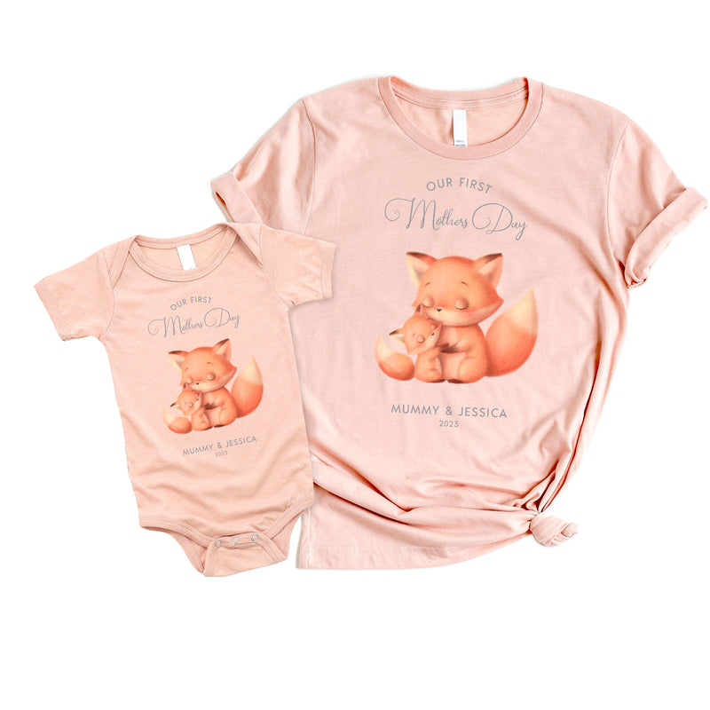 Our First Mothers Day T-Shirt, Mummy and Me Fox