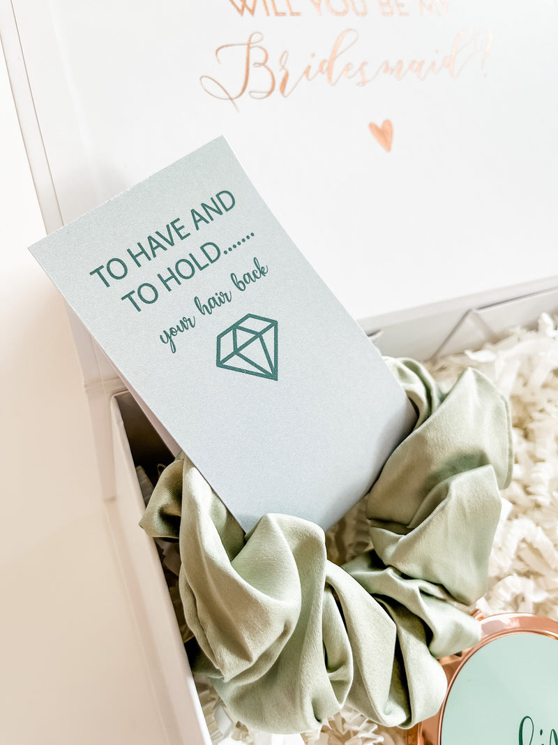 Sage Green Will you be my Bridesmaid Proposal Gift Box, Emerald Green Luxury Filled Bridesmaid Box, Personalised Bridesmaid Gift Set