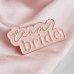 Rose Gold and Pink Enamel 'Team Bride' Pin Badge