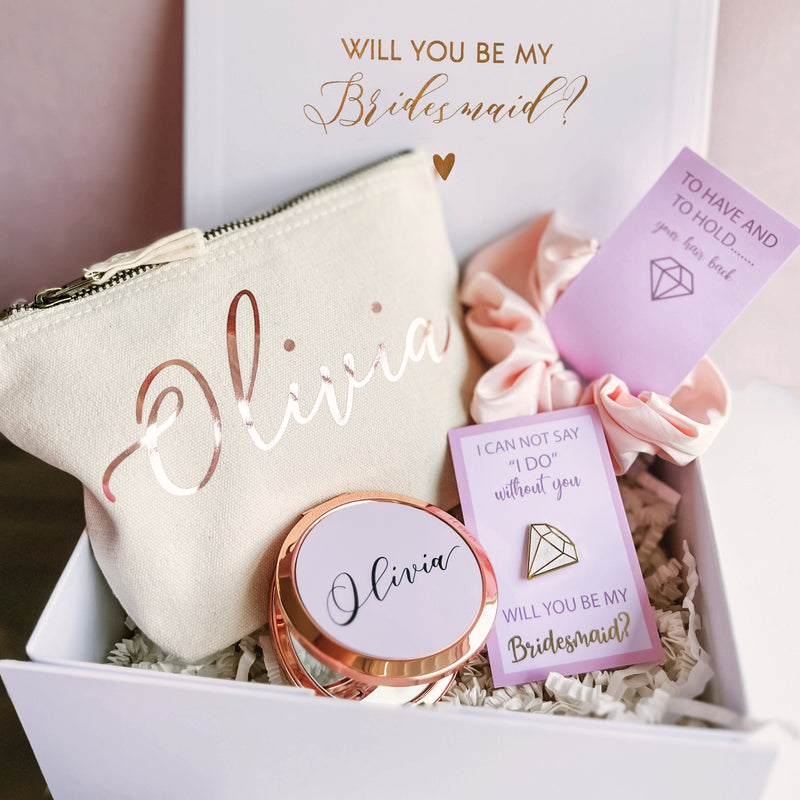 Will you be my Bridesmaid Proposal Filled Gift Box Pink