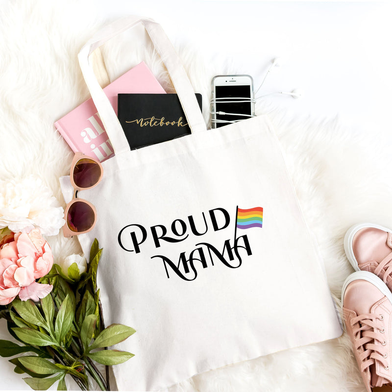 Proud Mama Tote Bag, Pride Mother's Day gift for Mum for Grandma, Gift for LGBT Pride