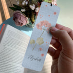 Personalised Bookmark with Floral Design and Name | Book lover gift for him or for her