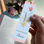 Bookmark with Floral Design and Name | Book lover gift for him or for her | Aluminium Book Page Holder