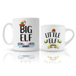 Personalised Family Christmas Mugs - Big Elf & Little Elf Mug Set