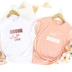 Just Drunk - Drunk in Love Hen Party T-Shirts - Pink Positive