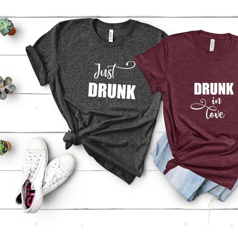 Just Drunk - Drunk in Love Hen Party T-Shirts - Pink Positive