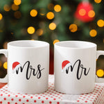 Mr and Mrs Christmas Eve Mug with Santa Hat