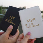 Mr and Mrs Personalised Passport Holders and Luggage Tags