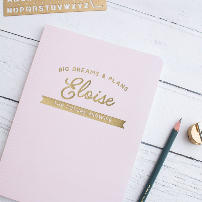 Personalised 'Big Dreams & Plans' Career Foil Soft Cover Notebook