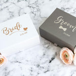 Personalised Bride Groom Gift Box with Wedding Date