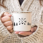 Personalised Campfire Mug with Initials and Date | Enamel Mug