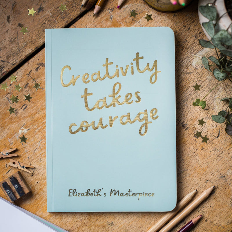 Personalised 'Creativity Takes Courage' Soft Cover Notebook