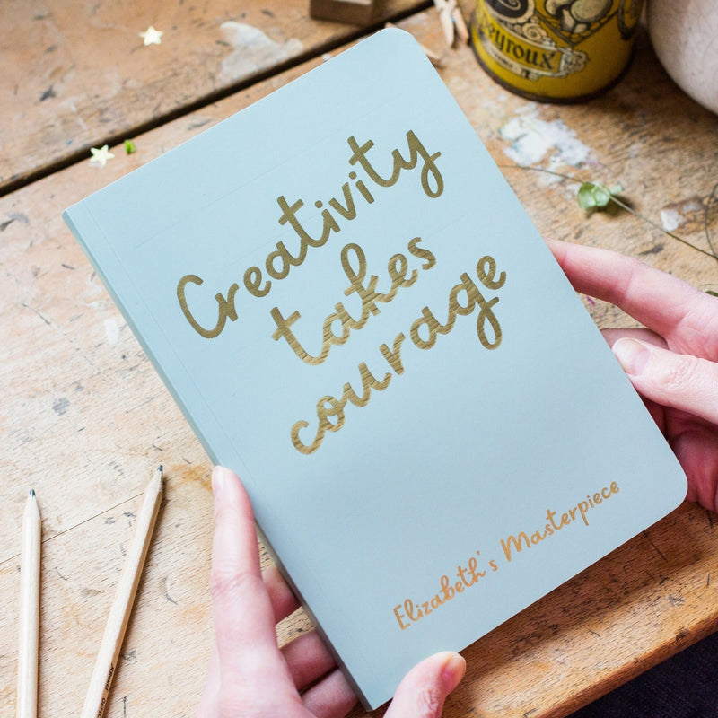 Personalised 'Creativity Takes Courage' Soft Cover Notebook
