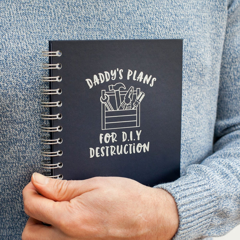 Personalised Dad's DIY Destruction Foil  Hardback Notebook
