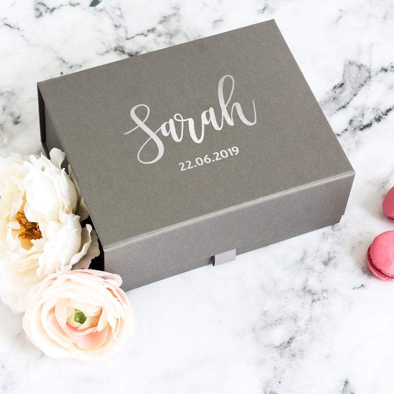 Personalised Gift Box with Date - Pink Positive