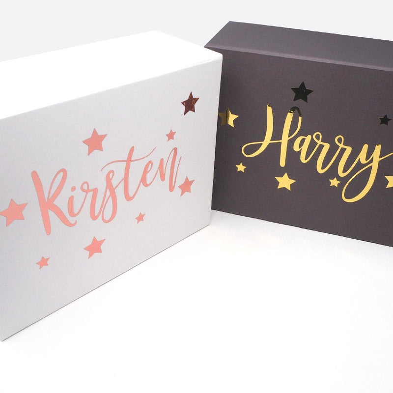 Personalised Gift Box with Stars - Pink Positive
