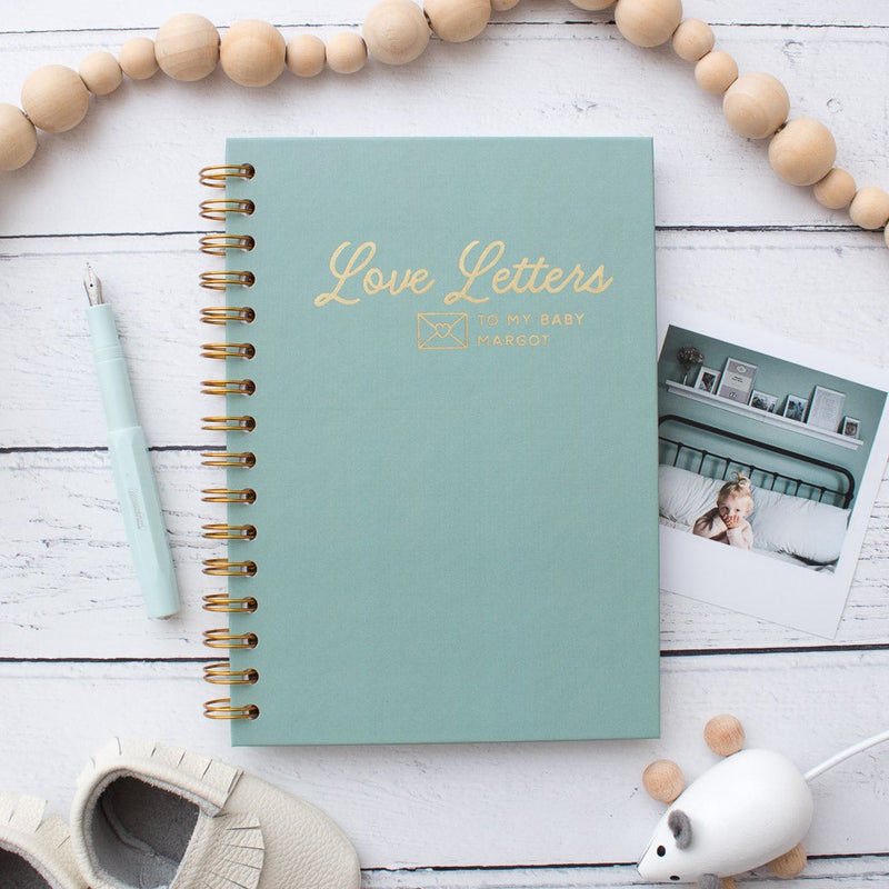 Personalised 'Love Letters To My Baby' Foil  Hardback Notebook