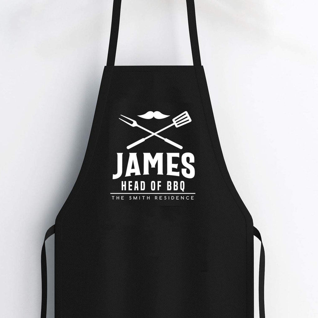 Personalised Men's Apron | Head of BBQ Apron - Pink Positive