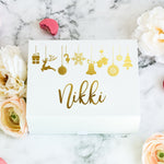 Personalised Merry Christmas Gift Box with Name - Pink Positive