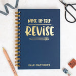 Personalised 'Note To Self' Student Foil  Hardback Notebook