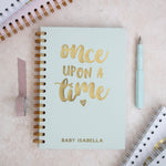 Personalised 'Once Upon A Time' Baby Foil  Hardback Notebook