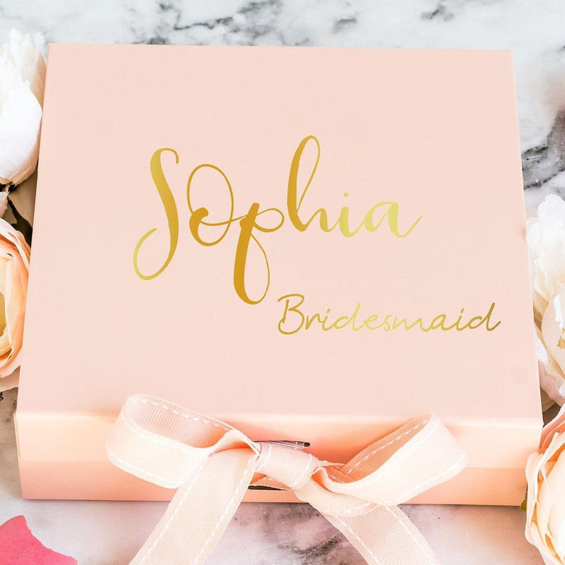 Personalised Pink Bridesmaid Proposal Gift Box - Pink Positive