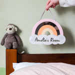 Personalised Pink Rainbow Room Sign