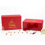 Personalised Red Christmas Box with Name and Tree - Pink Positive