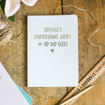 Personalised 'To Do List' Foil Soft Cover Notebook
