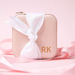 Personalised Travel Jewellery Box with Initials - Pink Positive