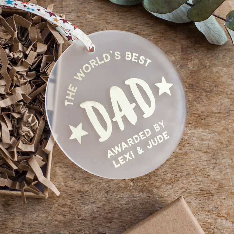 Personalised World's Best Dad Keepsake Decoration