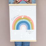 Rainbow and Stars Childrens Art Print