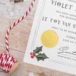 Santa's Nice List Christmas Certificate