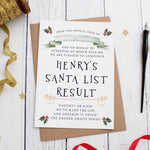 Santa's Nice List Results Christmas Card