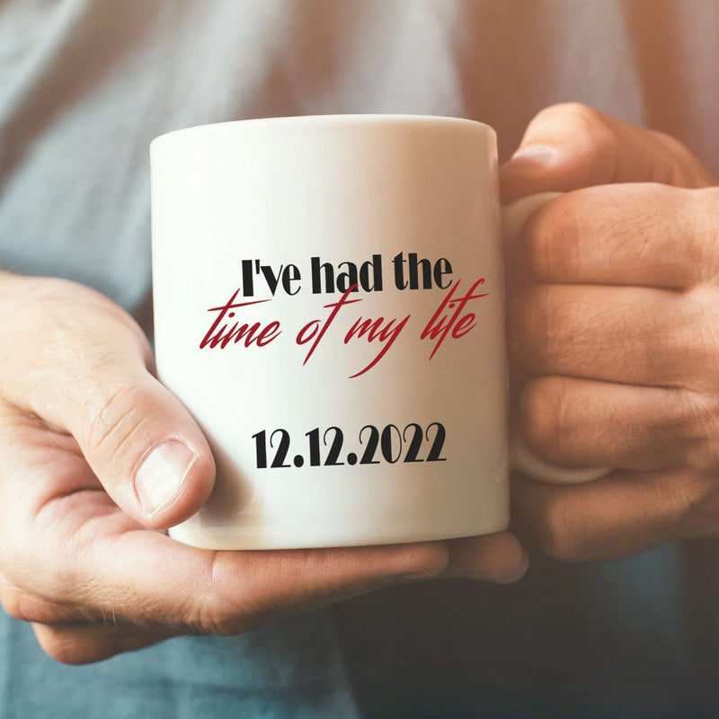 Time of My Life Mug Personalised Wedding Date | Anniversary Gift - Pink Positive